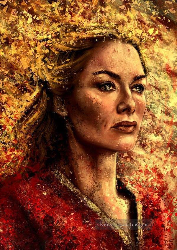 Porträt von Cersei Lannister Dekor Spiel der Throne Ölgemälde